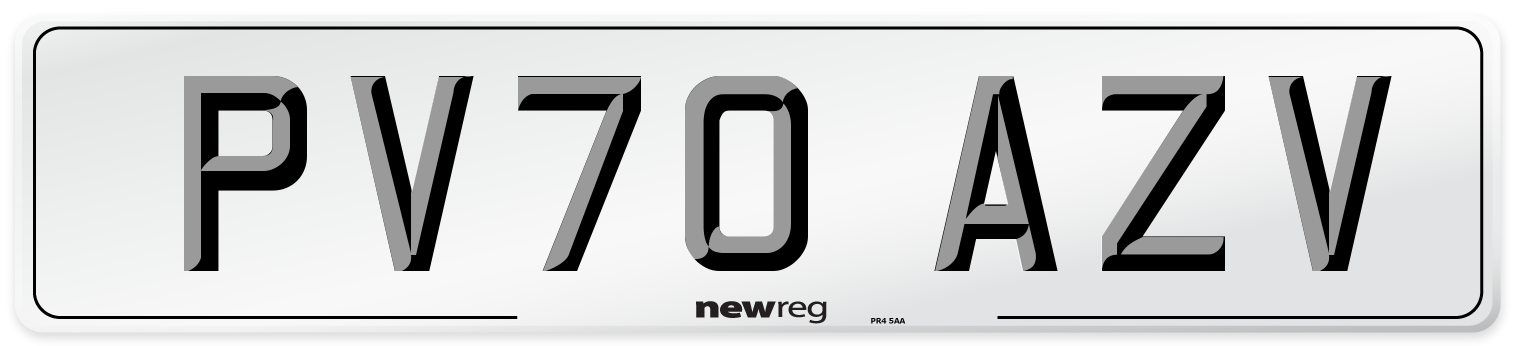 PV70 AZV Number Plate from New Reg